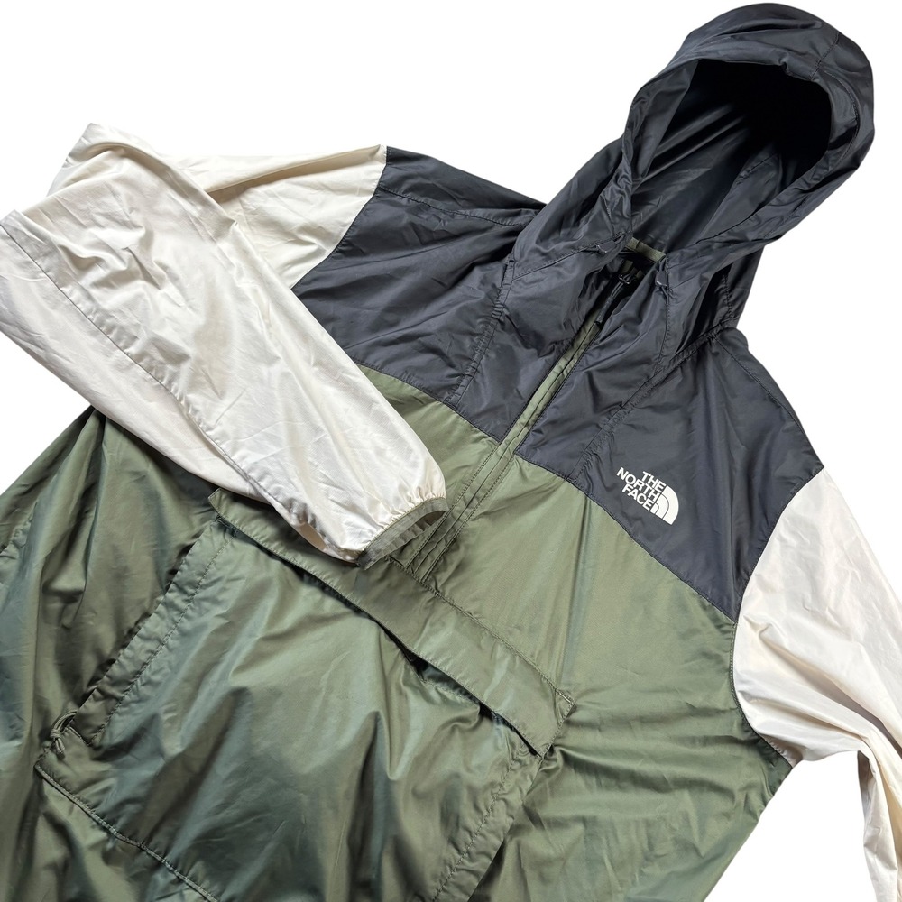 North Face Fanorak Anorak Mens L Green Windbreaker Fanny Pack Hiking Packable